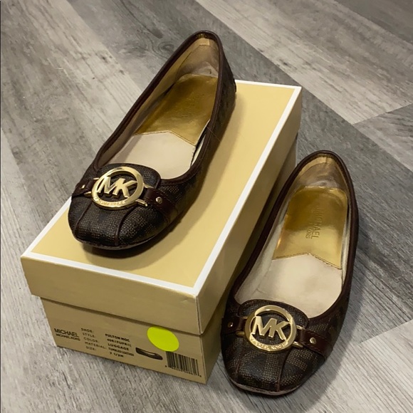 Michael Kors Brown Monogram Flats - Picture 1 of 3